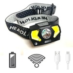  LED челник, фенер за глава, CREE LED + COB CREE LED, СЕНЗОР ЗА ДВИЖЕНИЕ, micro USB