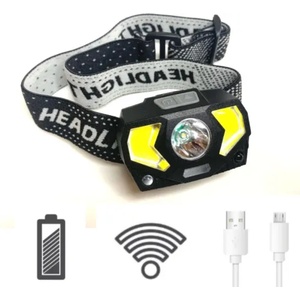  LED челник, фенер за глава, CREE LED + COB CREE LED, СЕНЗОР ЗА ДВИЖЕНИЕ, micro USB