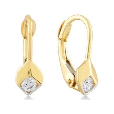 Lillian Vassago patentové náušnice se zirkony kombinované zlato LLV06-GER235