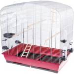 INTER-ZOO Pet Products Клетка за птици САРА хром - 78 x 48 x 78 см ЧЕРВЕНА