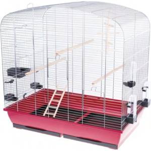 INTER-ZOO Pet Products Клетка за птици САРА хром - 78 x 48 x 78 см ЧЕРВЕНА