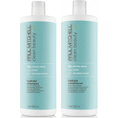 Paul Mitchell Clean Beauty Hydrate šampon 1000 ml + kondicionér 1000 ml darčeková sada