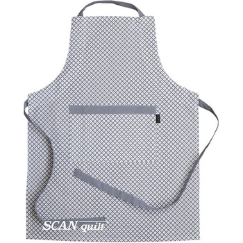 Scanquilt zástěra Dekoro drobné káro bílošedá