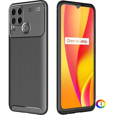 realme C15 Удароустойчив Carbon Fiber Калъф и Протектор