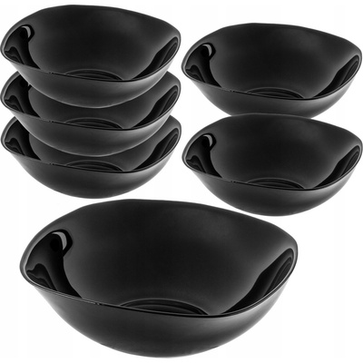 Kadax Salátová Mísa skleněná černá 19 cm 6 ks