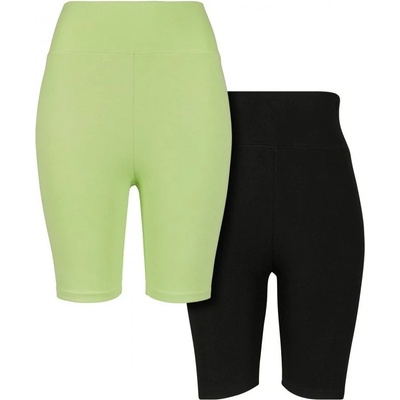 Urban Classics Ladies High Waist Cycle 2-Pack electriclime/black