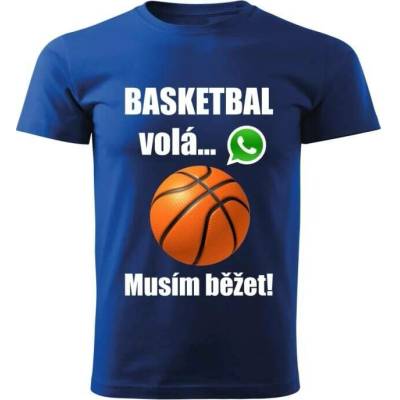 dětské tričko Basketbal volá musím běžet modré
