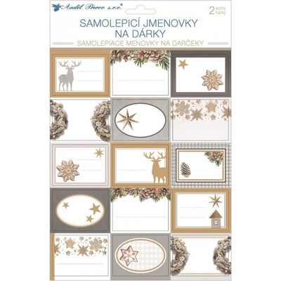 Anděl Samolepicí jmenovky na dárky - s glitry - 30 ks - 10651 – Zboží Mobilmania