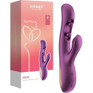 Honey Play Box Box Gem - вибратор за G-точка и клитор с перли, управляван чрез приложение (лилав)