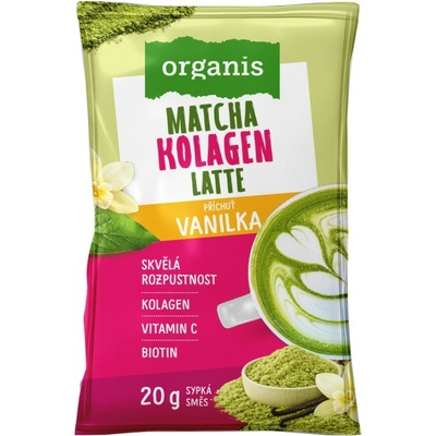 Allnature Organis Kolagén Matcha Latte Vanilka 20 g