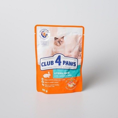 Club 4 Paws Premium Adult Sterilised králičí v želé 80 g