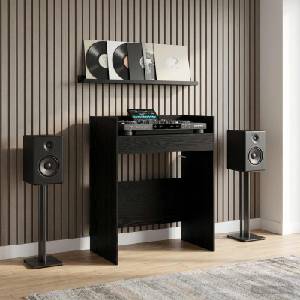 vidaXL DJ маса Черен дъб 62 x 45 x 102 см Инженерна дървесина (8006757)