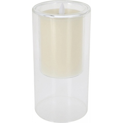 Home Styling Collection Svíčka led ve skle, bílá, 20 x 10 cm transparentní