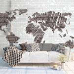 Art Gift Decor Фототапет Сива карта на света