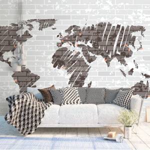 Art Gift Decor Фототапет Сива карта на света