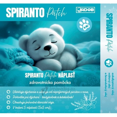 JADOB SPIRANTO Patch náplasť na uvoľnenie nosa a nosových dutín 5 x 5 cm 5 ks