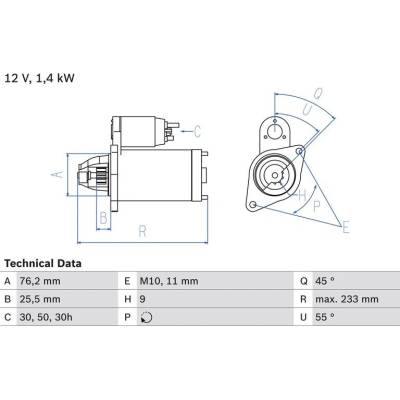 BOSCH 0 986 018 890 Startér (0986018890)