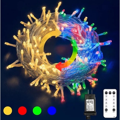 KIK KX5234 Vánoční osvětlení 100 LED teplá bílá mulicolor dálkové ovládání 10m