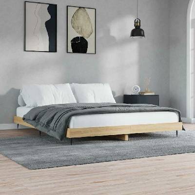Nábytek XL 832216 Rám postele bez matrace Dub Sonoma Dřevěné konstrukce