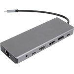 VCOM докинг станция Docking Station USB-C 13-in-1 - CU4706 - HDMI x 2, DP, USB3.0 x 3, USB-C, USB2.0, RJ45, SD/TF, PD100W, Audio (CU4706)