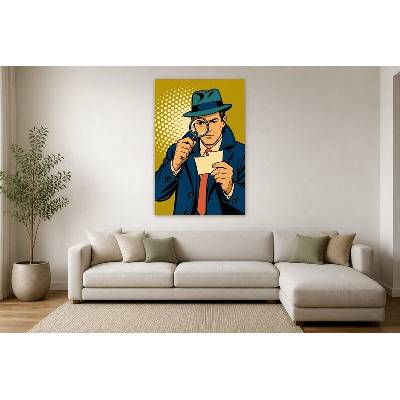 Obraz na plátně – Muž s lupou a kartičkou 90 × 135 cm