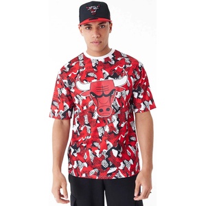 NEW ERA Тениска nba team aop mesh os tee chibul (60435490-red)