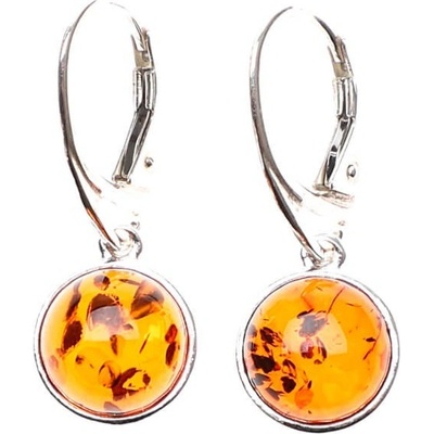 Reblan strieborné náušnice s jantárom OGUSTO RENU213