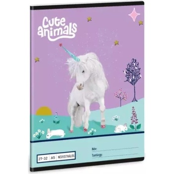 Ars Una Сладки животни: Бележник на квадратчета с еднорози, формат a5 (53634481)