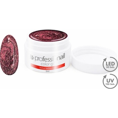 Professionail Farebný LED-UV gél Glitter Gold Blackberry 5 ml