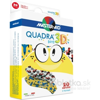 Quadra 3D Boys Náplasť pre chlapcov, 2 veľkosti 20 ks