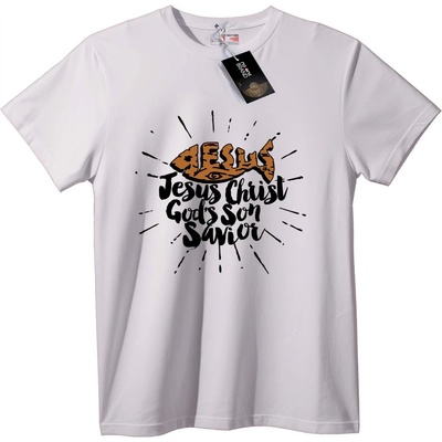 NOONEBRAND Тениска Исус Христос Спасителят - 2XL, White