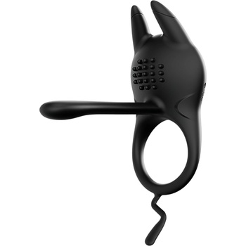 AlvUp - вибриращ пенис пръстен с клитор стимулатор (черен)