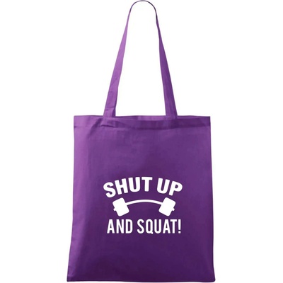 Shut up and squat Taška bavlnená 42 x 38 cm Fialová