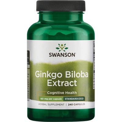 Swanson Ginkgo Biloba Extract, 60 mg, 240 kapslí