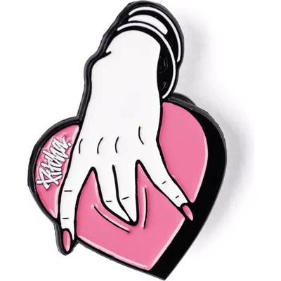 Pitcha kovový odznak HEART pink