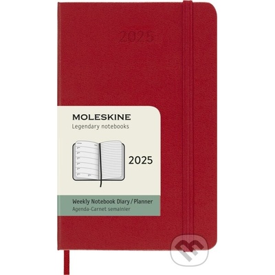 Moleskine A6 týdenní 2025 červený
