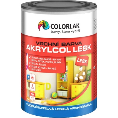 COLORLAK AKRYLCOL LESK V2046 - Lesklá vodou riediteľná vrchná farba C4450 - modrá ľadová AQ 0,6L