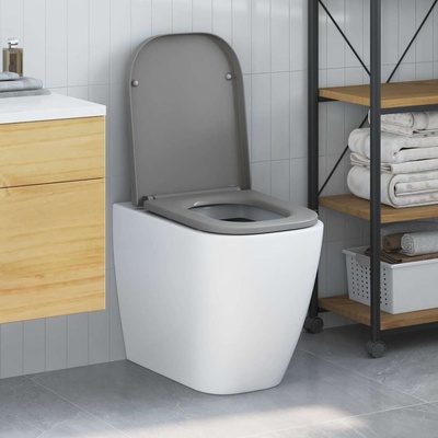 vidaXL Тоалетна седалка Сив 47, 5 x 35 x 3, 6 см Дуропласт (42002359)