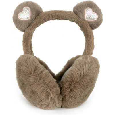 Plyšové klapky na uši Glitter teddy Hnedé