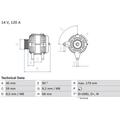 Alternátor BOSCH 0 986 040 360