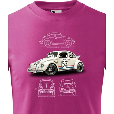 Dětské tričko Volkswagen Beetle 53 Purpurová Canvas tričko Bezvatriko.cz 2307