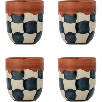 Bloomingville Глинени чаши в комплект от 4 бр. 375 ml Check - Bloomingville (82072604)