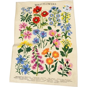 Rex London Бежова памучна кърпа за чай , 50 x 70 cm Wild Flowers - Rex London (29181)