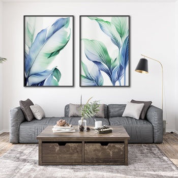 Image 1 of Decono Картини Синьо-Зелени Листа
