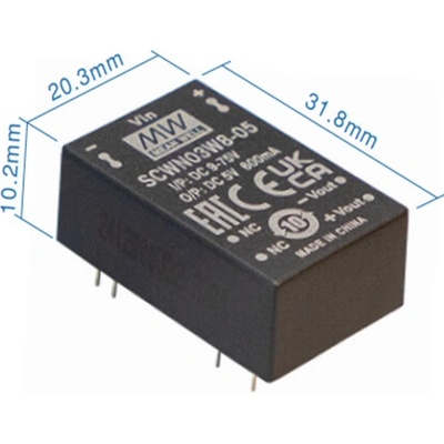 Mean Well SCWN03W8-12 Měnič DC/DC modulový 3W 12V