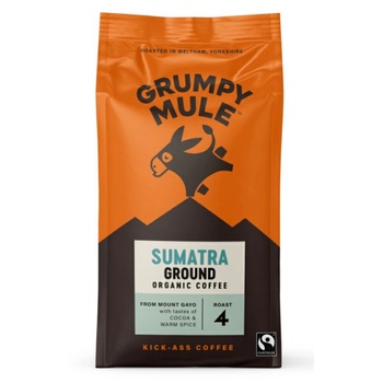 Grumpy Mule Sumatra Ground Coffee, 100% Арабика, смляно кафе, био, 200 гр