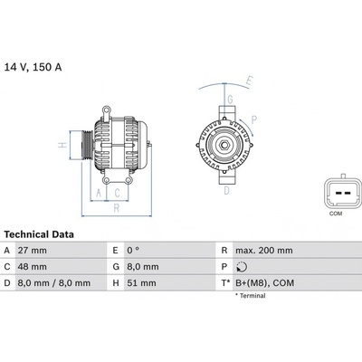 Alternátor BOSCH 0 986 048 740