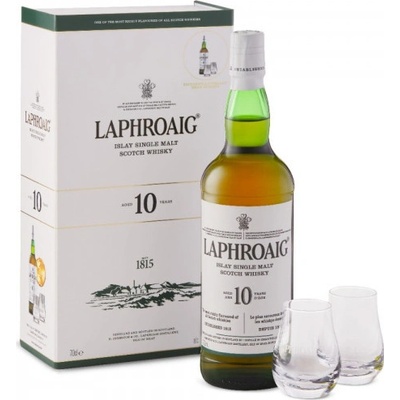 Laphroaig 10y 40% 0,7 l (dárkové balení 2 sklenice)