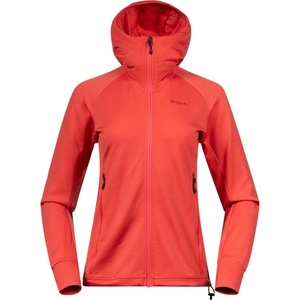 Bergans Дамско вълнено яке Bergans Women's Rabot Merino Tech Midlayer Hoodie Merino hoodie - Peachy Red (105-7222-0213)