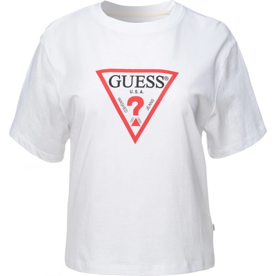 GUESS Dámske Tričko s krátkym rukávom GJ SS CN BOXY ICONIC TEE W4YI73K8HM0 G011 Biely